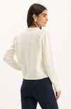 Mallory Gold Button Cardigan - Ivory