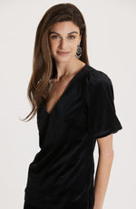 Claire Velvet Top - Black