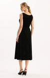 Audrey Velvet Midi Dress - Black