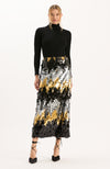 Collins Paillettes Skirt - Black Gold Silver Ombre