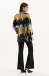 Sandra Paillettes Tunic - Black Gold Silver Ombre