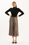 Cara Metallic Pleated Skirt - Metallic Bronze