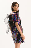 Savannah Paillettes Bow Back Dress - Black