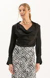 Astrid Charmeuse Blouse - Black