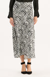 Edie Charmeuse Ermin Skirt - Black White Ermin