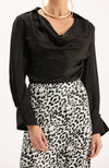 Astrid Charmeuse Blouse - Black