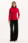 Cotton Cashmere Turtleneck - Classic Red