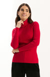 Cotton Cashmere Turtleneck - Classic Red