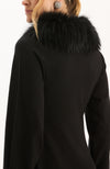 Meghan Knit Fur Collar Dress - Black
