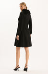 Meghan Knit Fur Collar Dress - Black