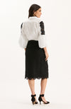 Bella Lace Blouse - White Black