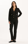 Mallory Gold Button Cardigan - Black