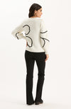 Millie Etched Mock Neck Sweater - White