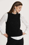 Pearl Pointelle Vest - Black