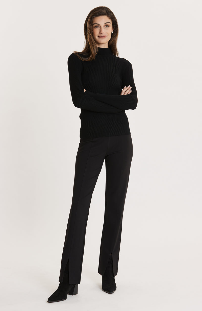 Terry Ribbed Turtleneck - Black