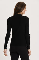 Terry Ribbed Turtleneck - Black