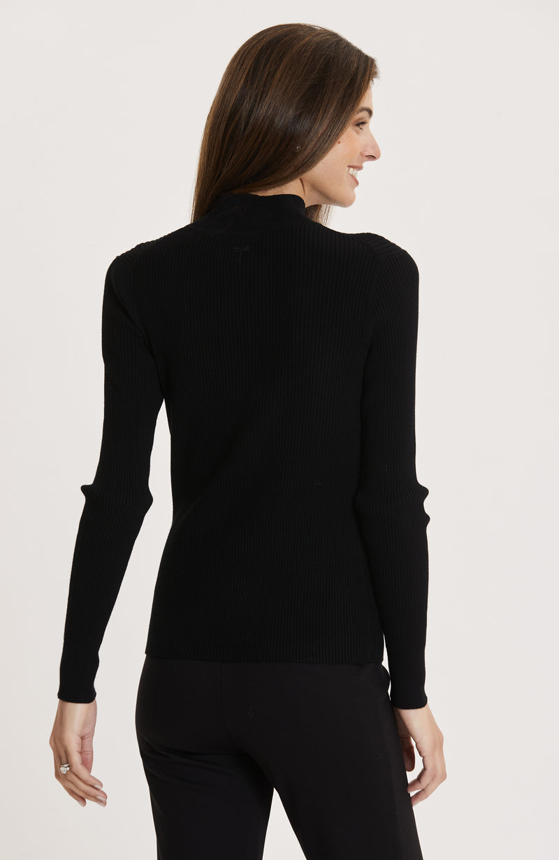 Terry Ribbed Turtleneck - Black
