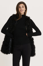 Crawford Faux Lamb Vest - Black