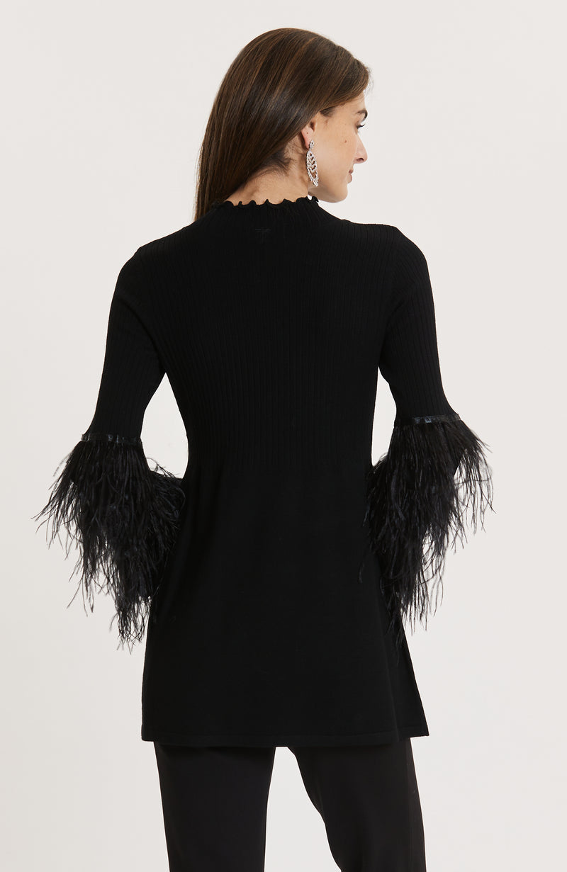 Snowy Feather Dress - Black – tyler böe