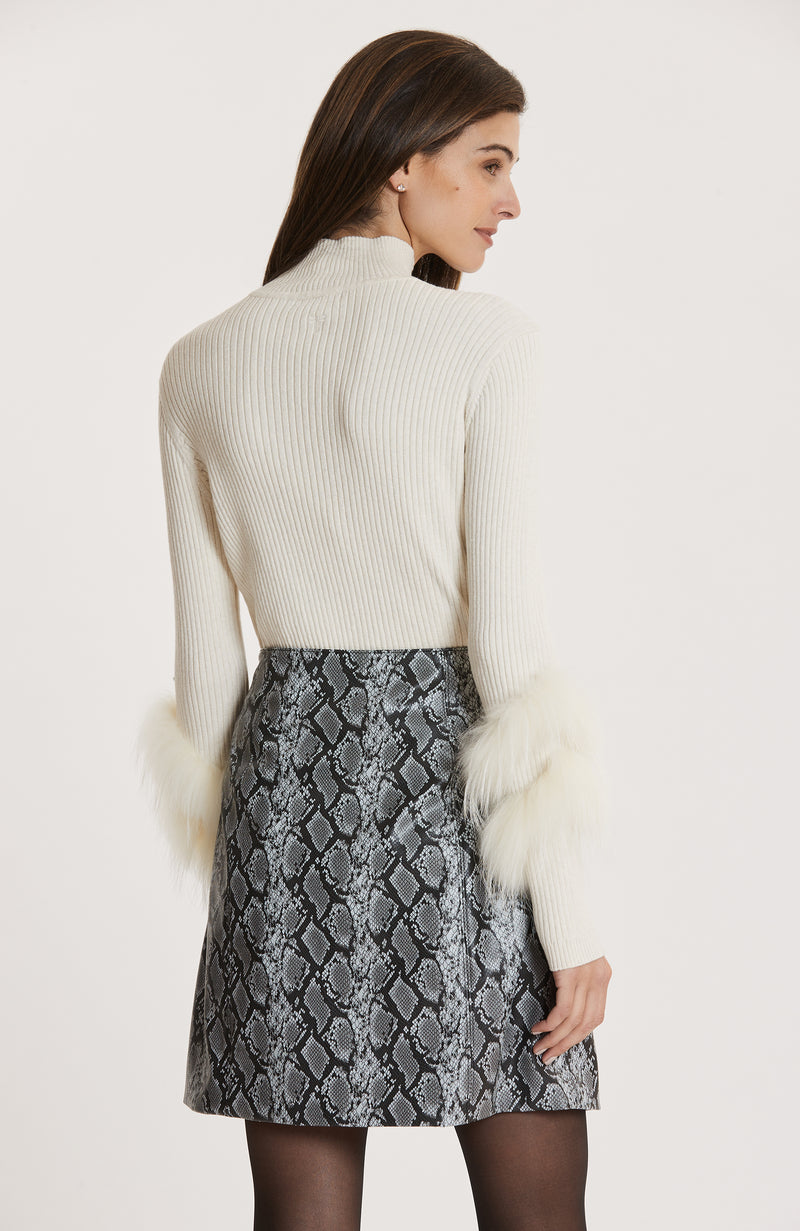 Cotton Cashmere Fur Sweater - Ivory