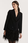 Feather Jacket Dress - Black