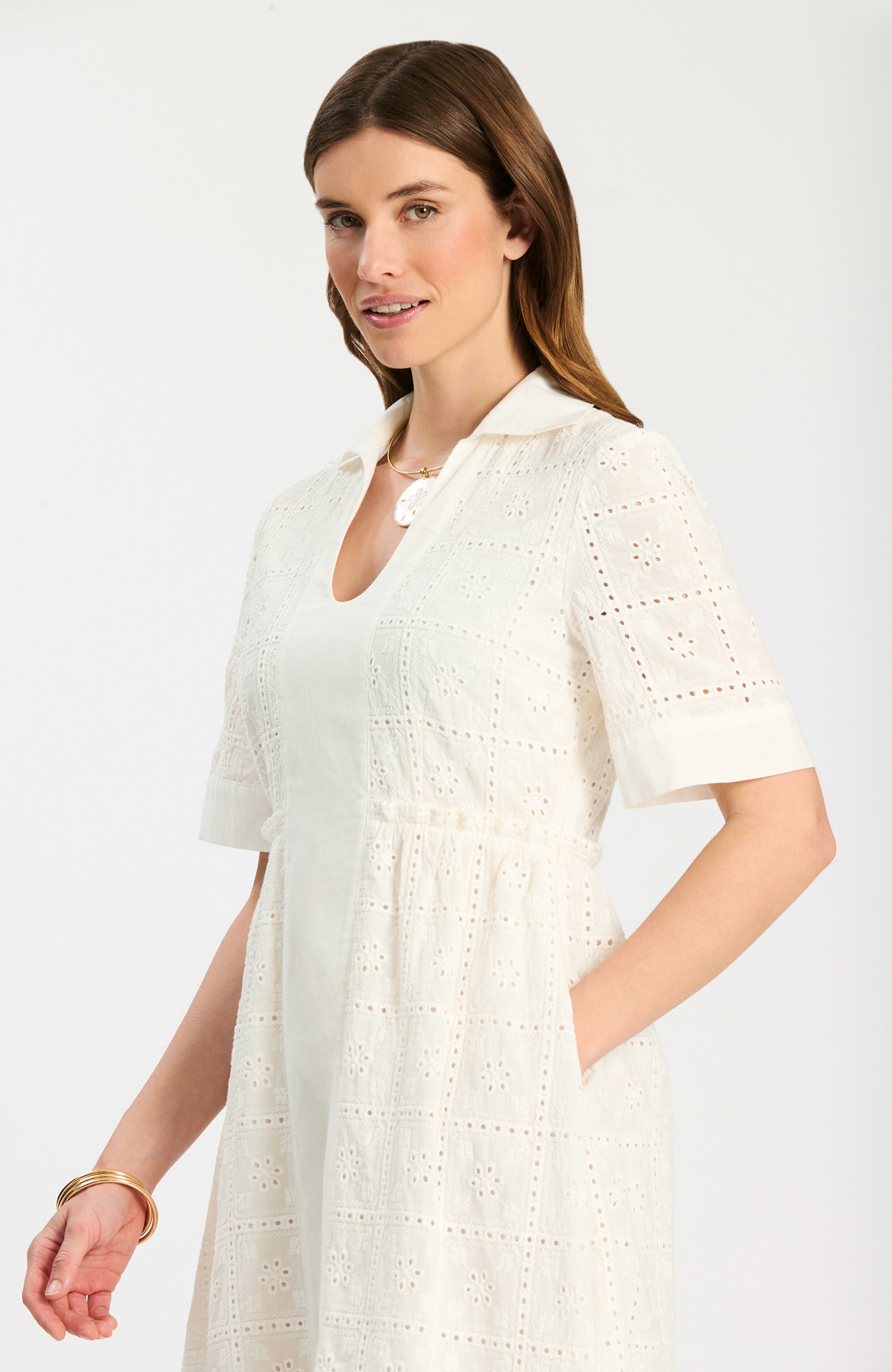 white cotton eyelet dress womens Eyelet White Dresses