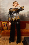 Sandra Paillettes Tunic - Black Gold Silver Ombre