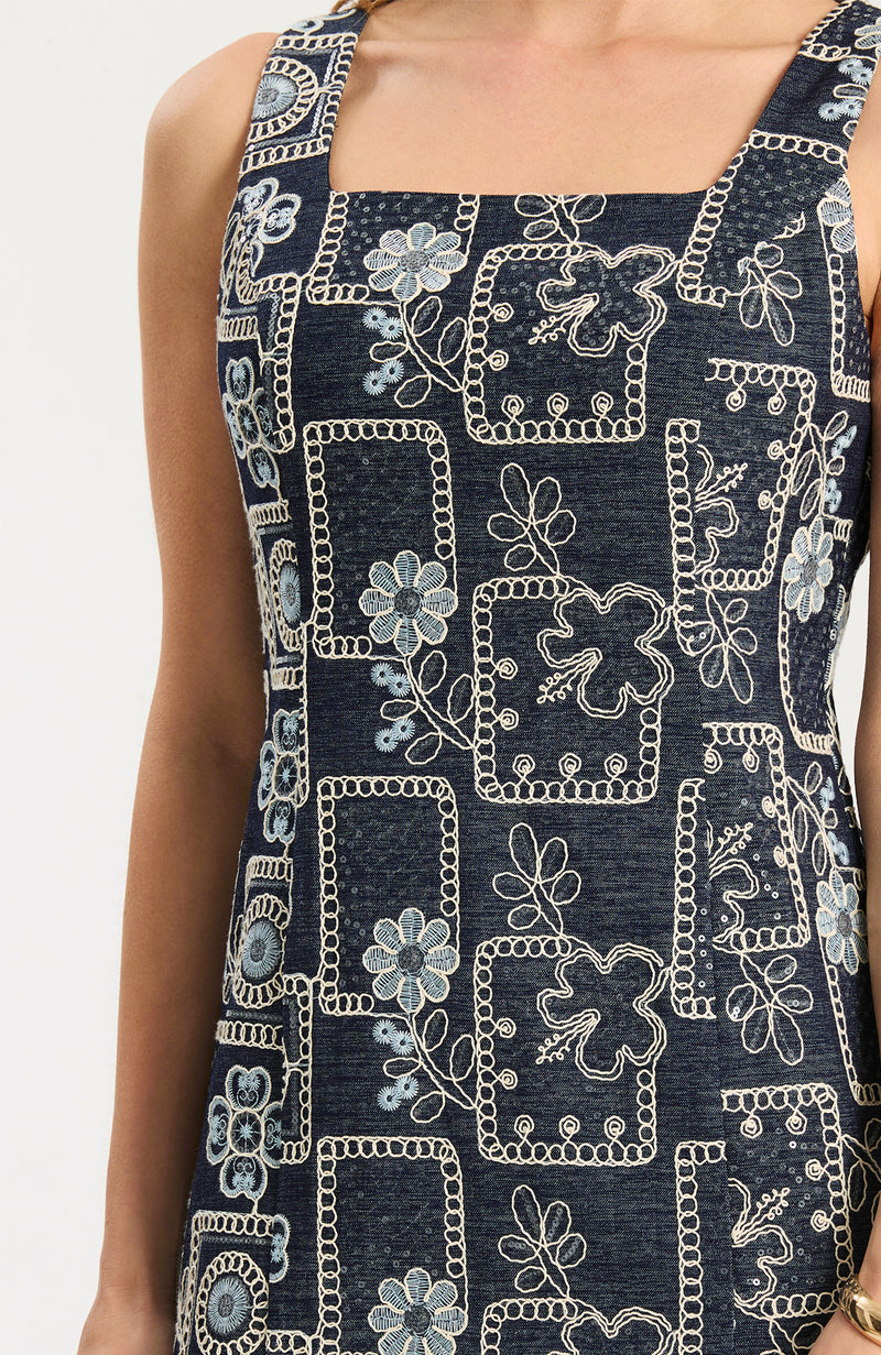 Pamela Embroidered Denim Dress Pamela Embroidered Denim Dress