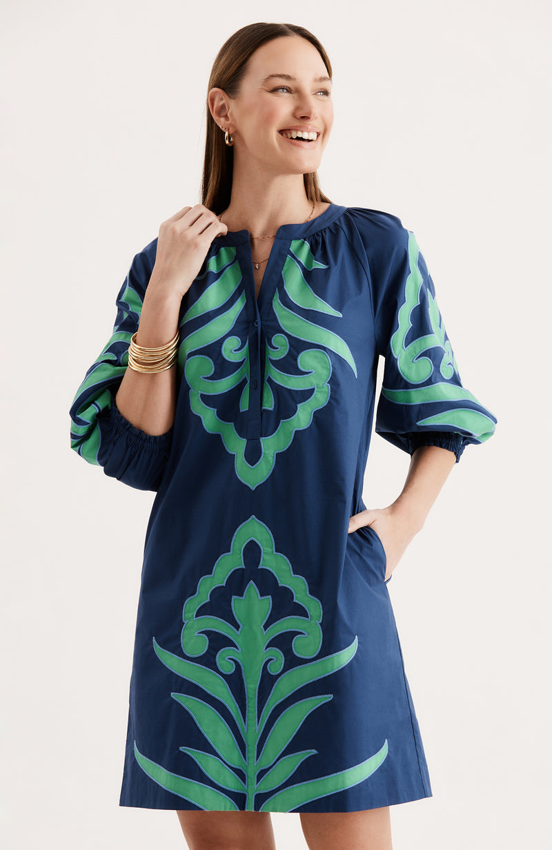 Sarah Appliqué Dress - Royal