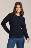 Mineral Wash Crew Neck Sweater - Navy