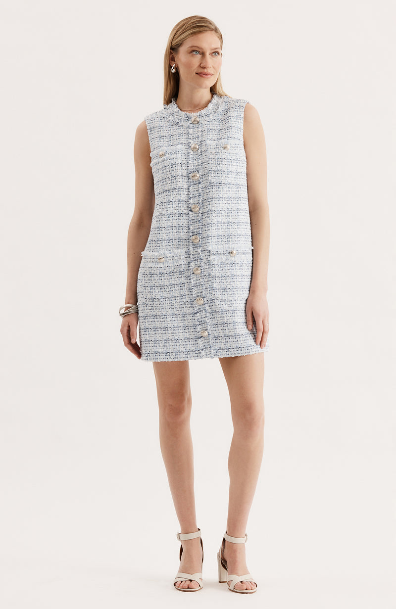 Alice Bouclé Dress - Light Blue