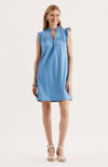 Pippa Vegan Leather Dress - Provence Blue