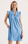 Pippa Vegan Leather Dress - Provence Blue