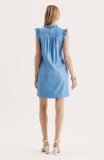 Pippa Vegan Leather Dress - Provence Blue