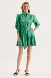 Christy Embroidered Skimmer Dress - Kelly Green