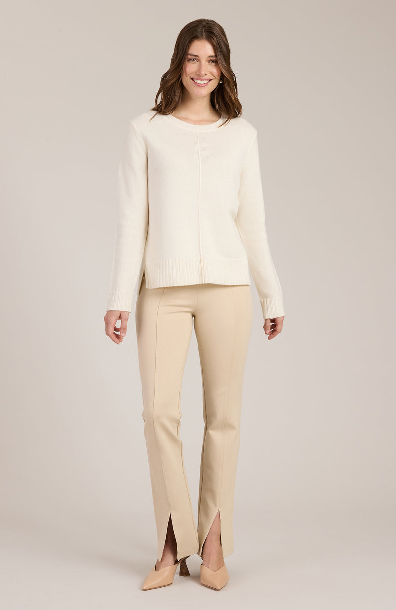 Cashmere Center Stitch Sweater - Ivory