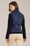 Faux Suede Moto Vest - Navy