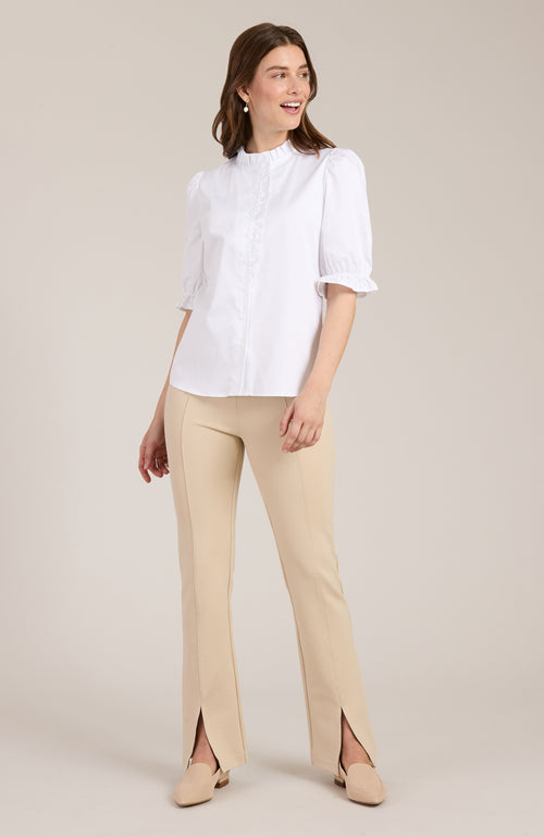 Gwen Ruffle Collar Shirt - White