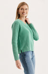 Mineral Wash V Neck Sweater - Kelly Green