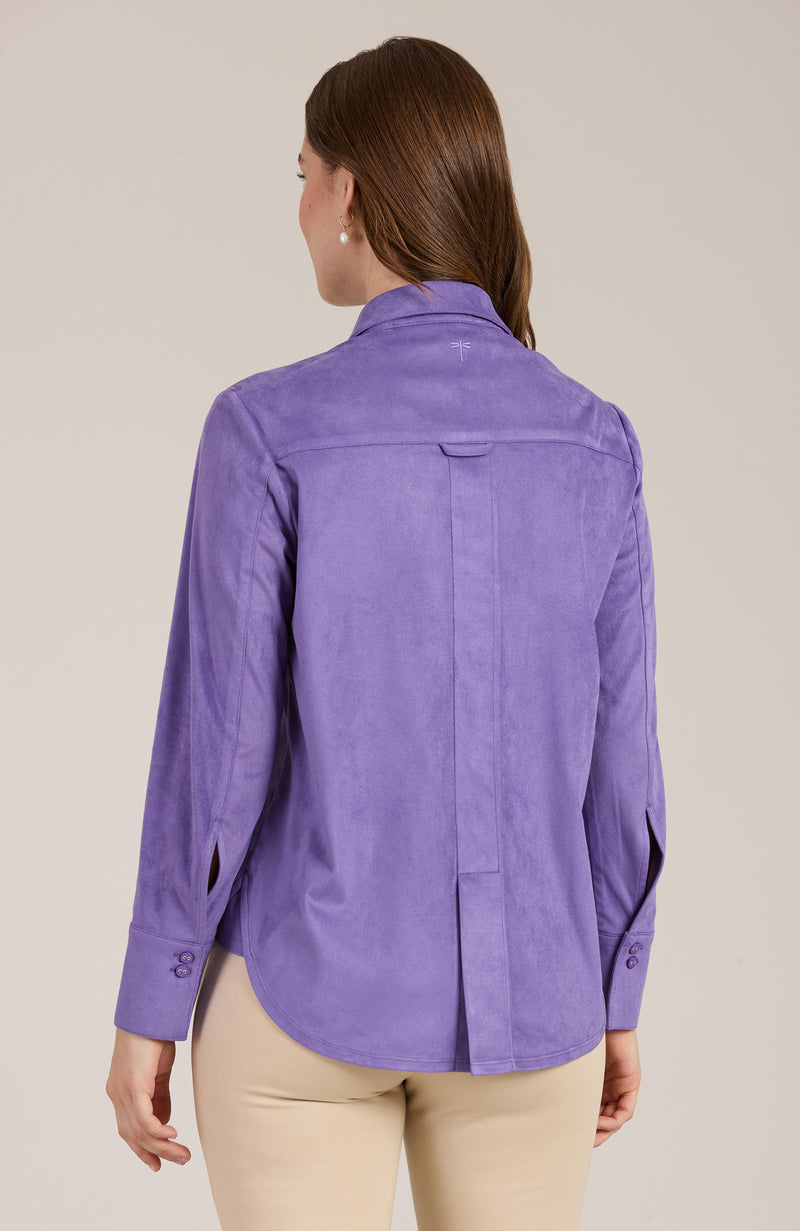 Faux Suede Club Shirt - Light Violet