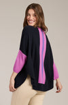 Cashmere Color Block Capelet - Navy