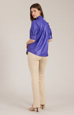 Alice Vegan Leather Shirt - Violet