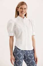 Dana Pleated Shoulder Shirt - White