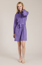 Ziva Faux Suede Shirtdress - Light Violet