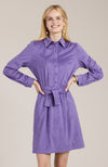 Ziva Faux Suede Shirtdress - Light Violet