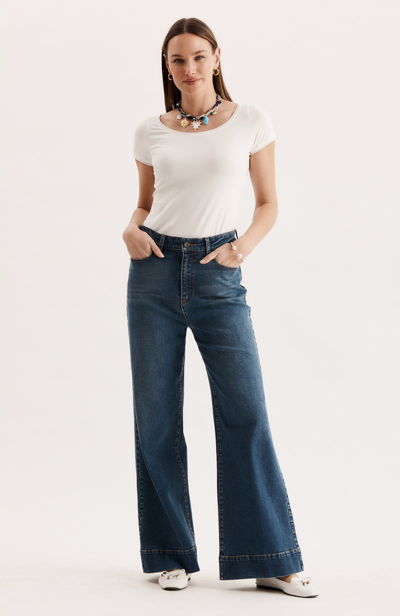 Wide Leg Jean - Dark Denim