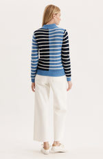 Longboat Shaker Striped Sweater - Blue White Stripes