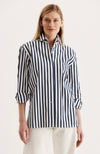 Natalie Stripe Shirt - Navy