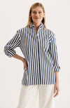 Natalie Stripe Shirt - Navy