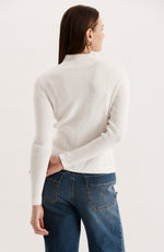 Cotton Ribbed Cardigan - White